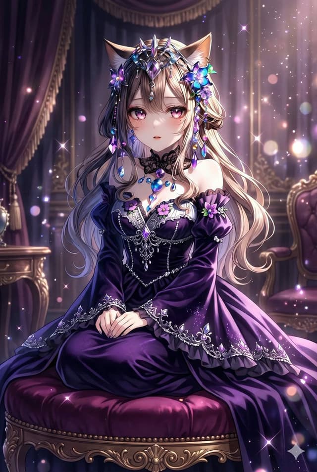 Anime-style seated portrait from face image — output