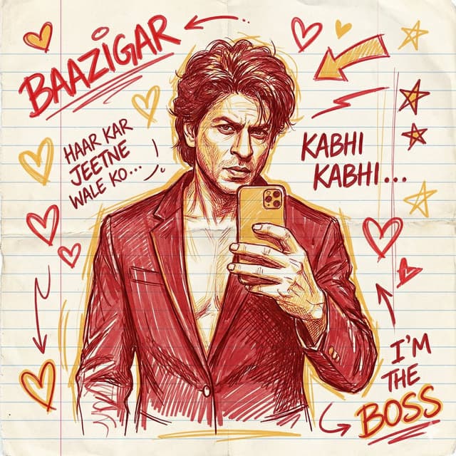 Hand-Sketched Pop-Art Illustration of Shah Rukh Khan — output