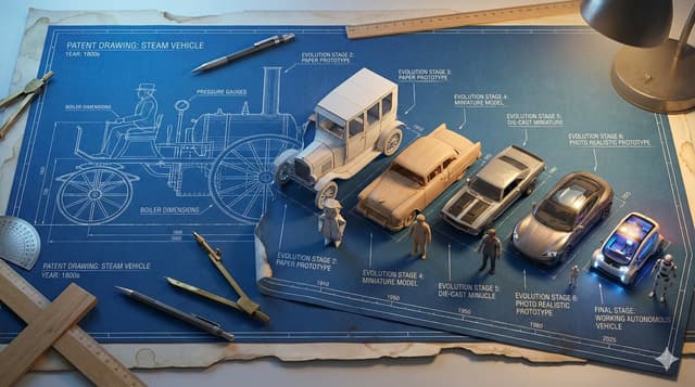Infographic / Edu Visual - Evolutionary Blueprint Sheet for an Invention — output