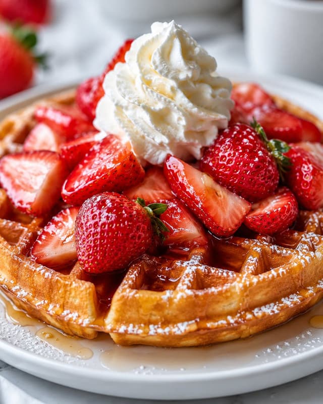 Product Marketing - Appetizing Strawberry Waffle Photography — output