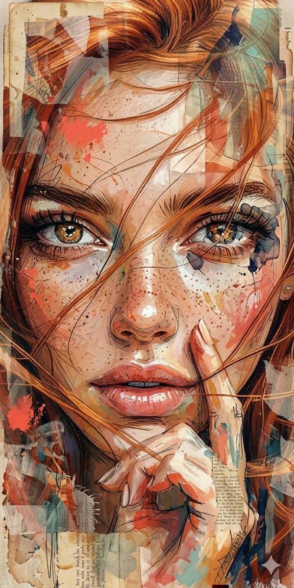Mixed Media Abstract Portrait Illustration — output