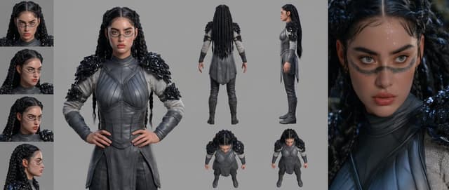 Comic / Storyboard - Mesoamerican Warrior Character Sheet — output