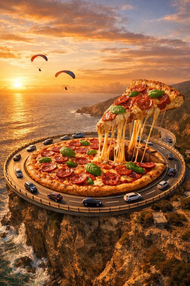 Surreal Food Photography: Pizza Roundabout — output