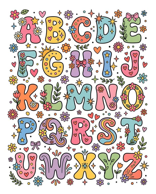 Infographic / Edu Visual - Retro 1970s Alphabet Graphic Design — output