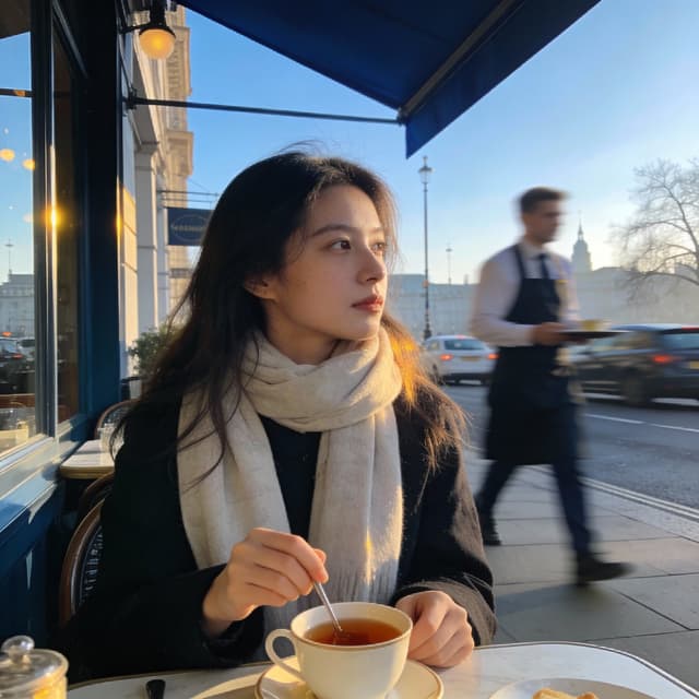 Social Media Post - London outdoor restaurant portrait with Nano Banana Pro — output
