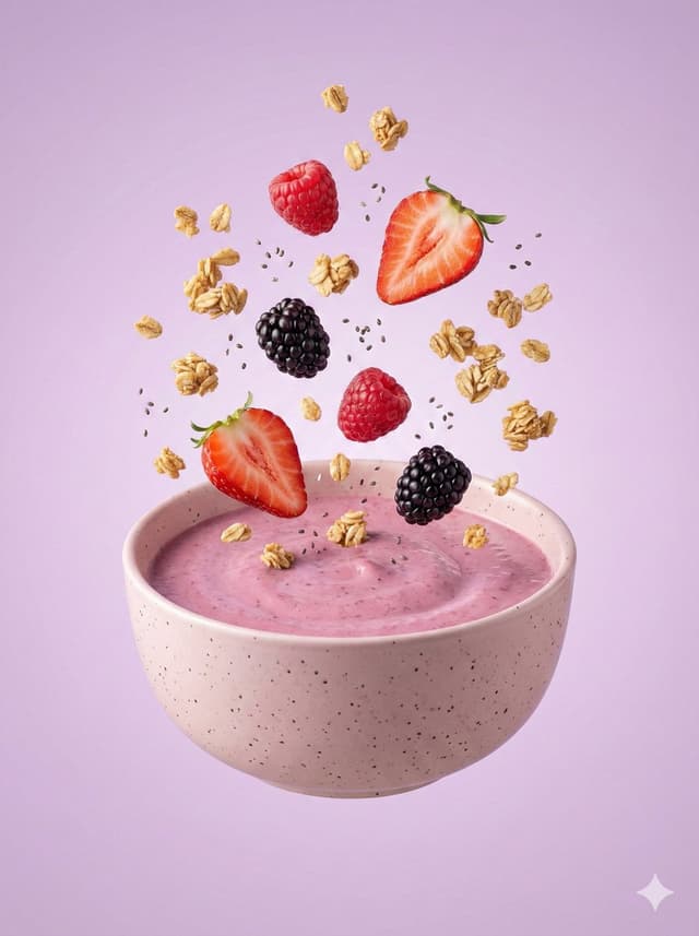 E-commerce Main Image - Hyper-Realistic Berry Smoothie Explosion Food Photography Prompt — output