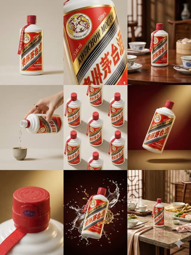 E-commerce Main Image - Moutai Brand 3x3 Visual Storyboard — output