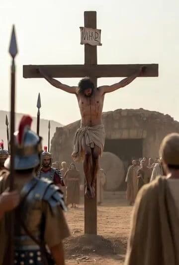 Grok Imagine Prompt: Easter demonstration from the crucifixion and resurrection as it happened 2026 years ago — cover
