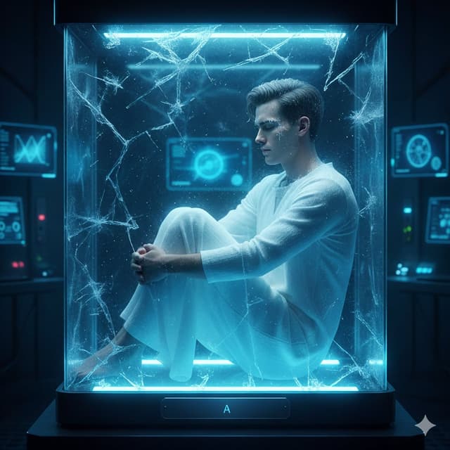 Game Asset - Sci-Fi Cinematic Image: Man in Cryo-Chamber — output