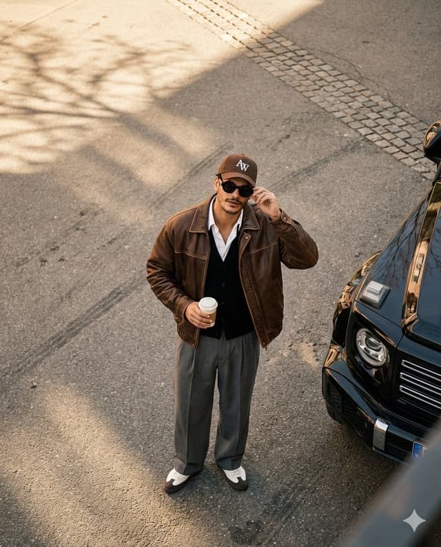 High-Angle Editorial Street-Style Photo — output