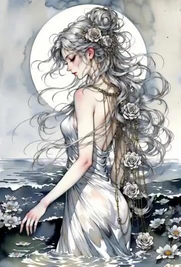 Video Prompt for Serene Goddess by the Moonlit Sea — cover