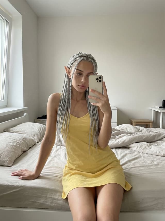 Unfiltered, Candid Bedroom Selfie Simulation — output