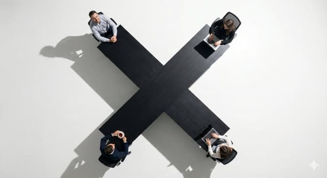 Product Marketing - Top-Down Flat Lay of Custom-Shaped Conference Table — output