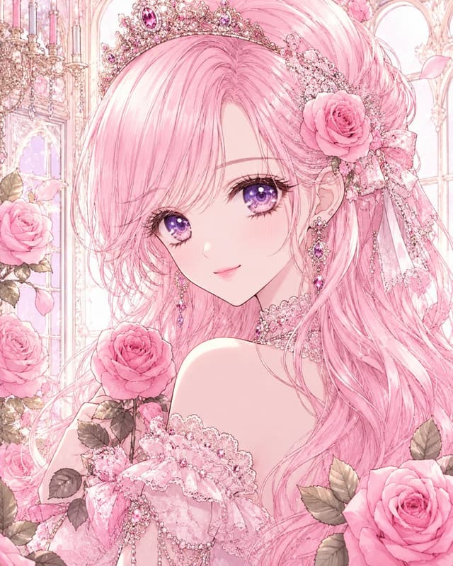Profile / Avatar - Pastel Pink Rose Princess Portrait — output
