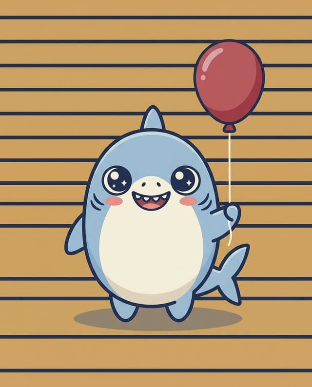 Game Asset - Kawaii Great White Shark Vector Prompt — output