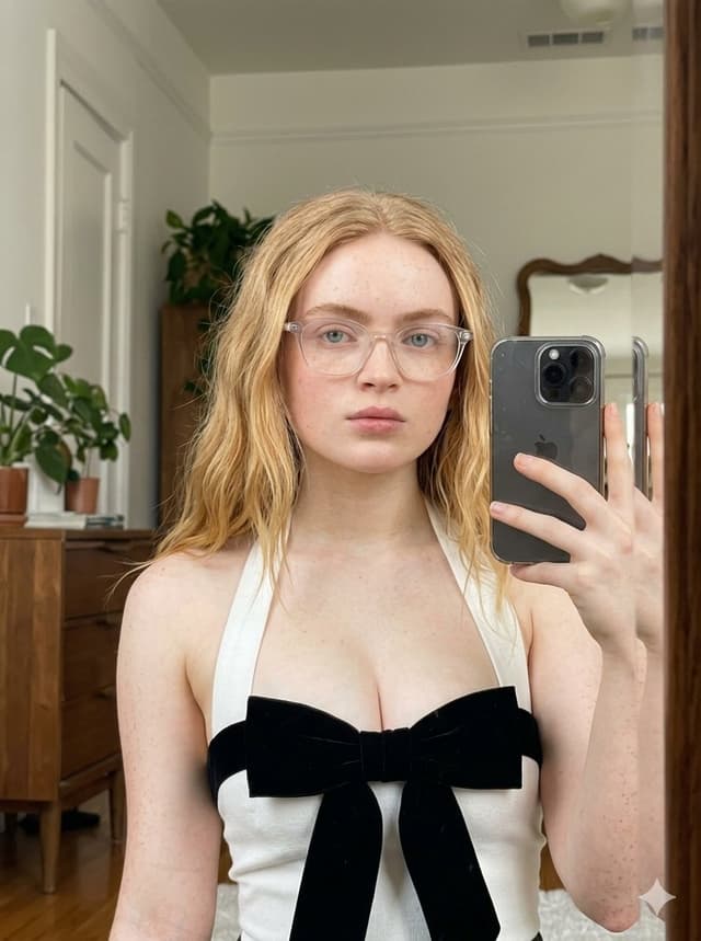 Profile / Avatar - Elegant Monochromatic Mirror Selfie — output