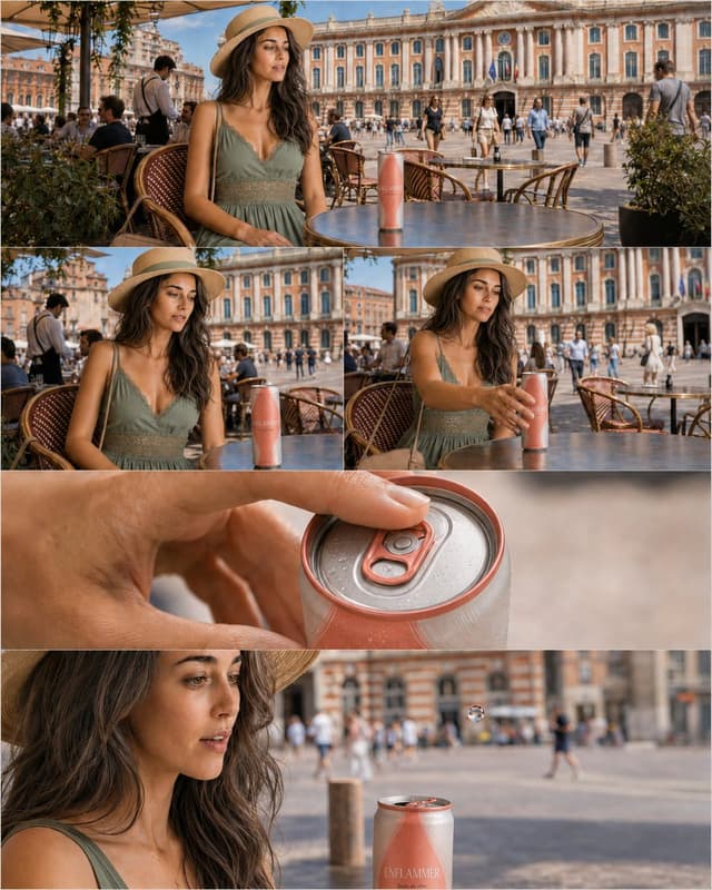Comic / Storyboard - Photorealistic Café Drink Storyboard — output