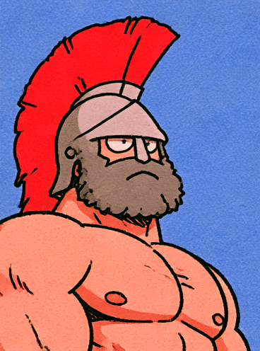 Comic / Storyboard - Cartoon Spartan Warrior Bust — output