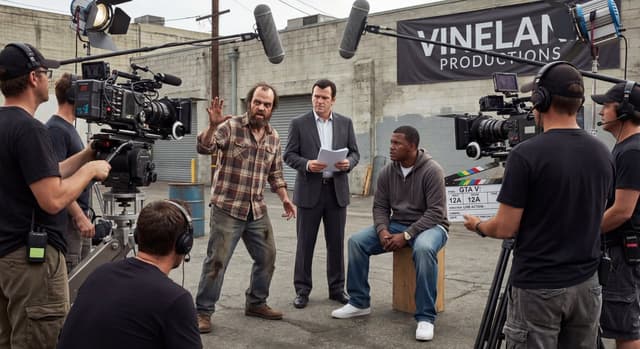 Live-action video game BTS scene — output