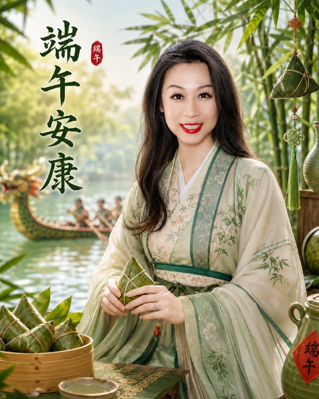 Social Media Post - Dragon Boat Festival Portrait Greeting — output
