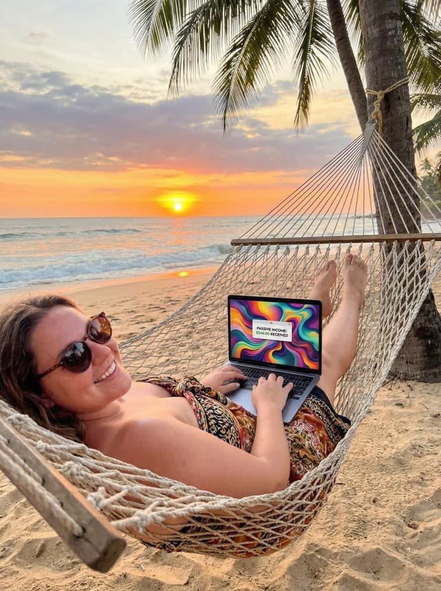 JSON Prompt for Digital Nomad Generating AI Art on a Beach Hammock — output