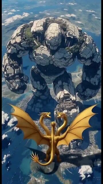 Robot vs Golden Dragon Epic Battle — cover