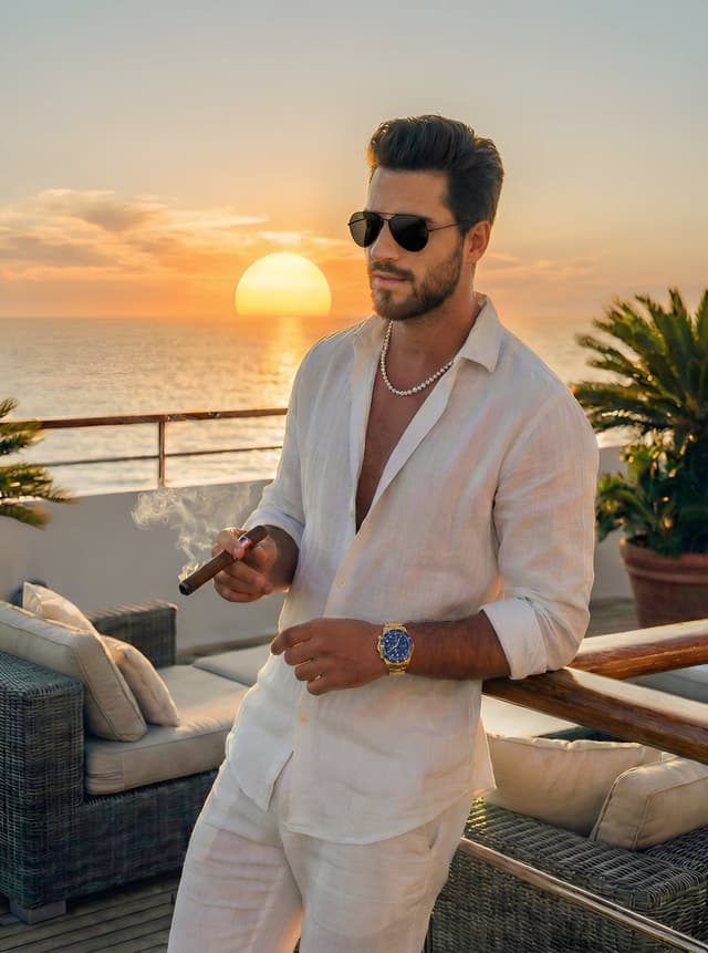 Cinematic Golden Hour Portrait on a Luxury Yacht — output