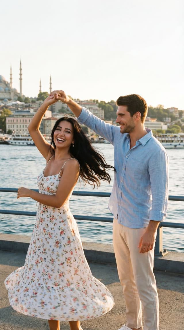 Social Media Post - Cinematic Romance: Couple Dancing at Istanbul Sunset — output