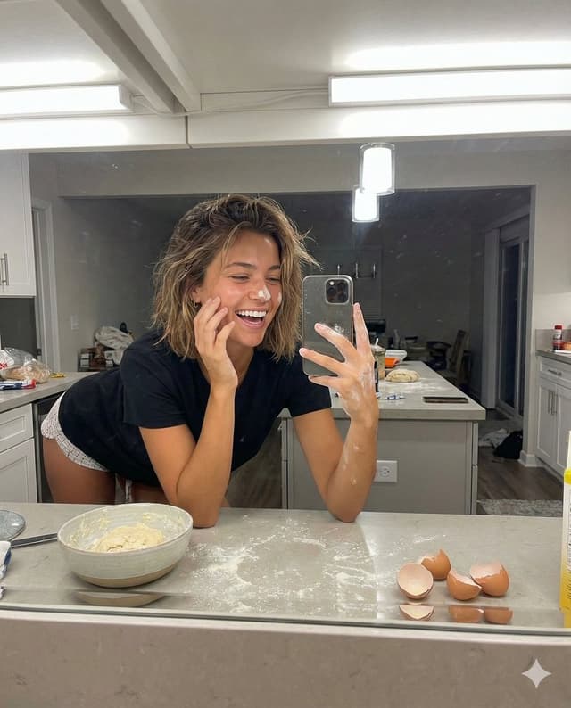 Playful Mirror Selfie in a Messy Kitchen — output
