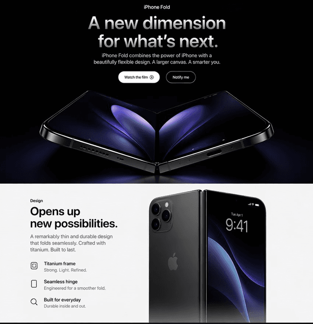 Product Marketing - Apple-Style iPhone Fold Landing Page — output