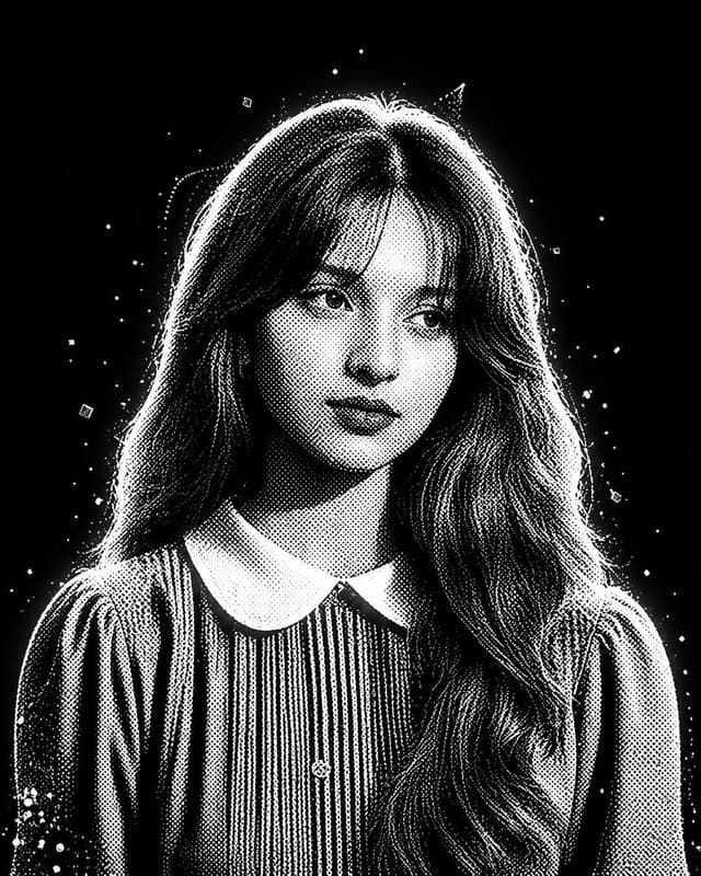 Profile / Avatar - Monochrome Halftone Portrait — output