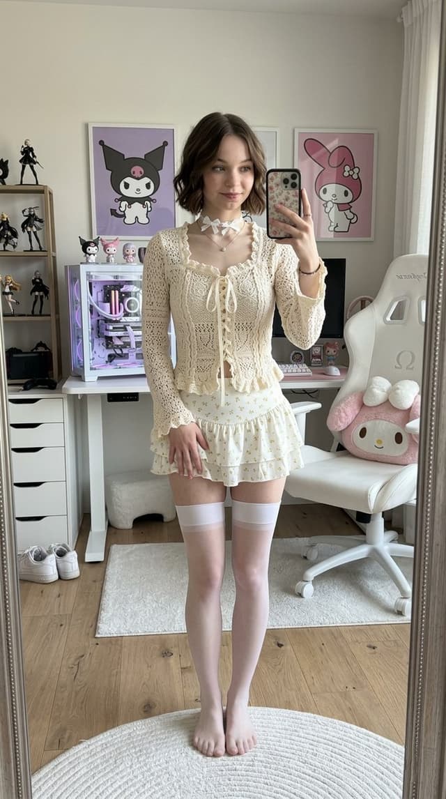 Profile / Avatar - Olivia Rodrigo Gamer-Chic Mirror Selfie — output