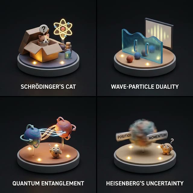 Infographic / Edu Visual - Visualizing Quantum Mechanics with Diorama Style — output