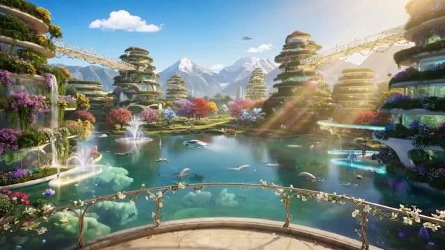 Futuristic Floating Garden Utopia — cover