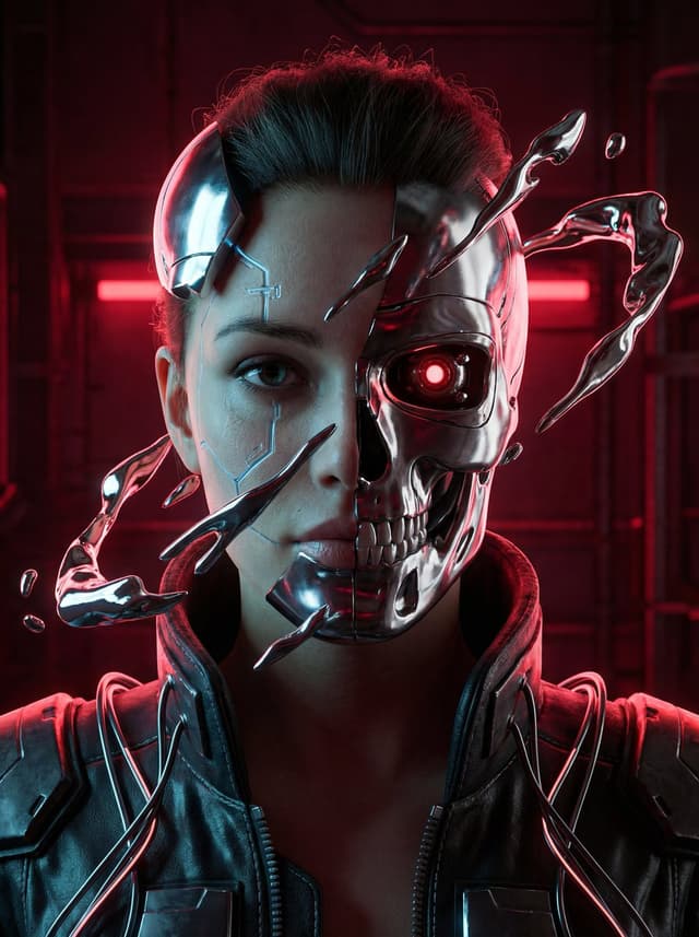 Game Asset - Cyberpunk Biomechanical Portrait — output