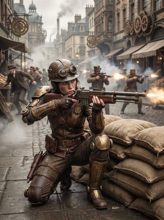 Comic / Storyboard - Steampunk Commando Woman Portrait — output