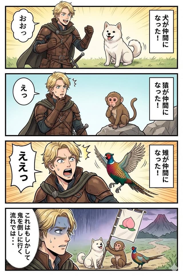 Comic / Storyboard - Google Nano Banana Manga: One Person and Three Animals — output