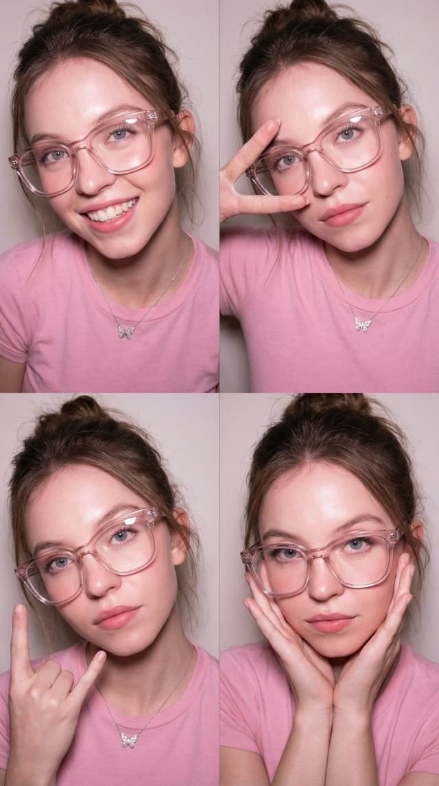 4-Panel Collage Portrait with Flash — output