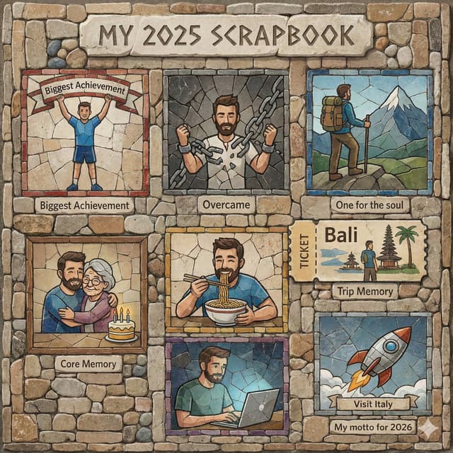 Infographic / Edu Visual - 2025 Scrapbook Mosaic Stone Aesthetic — output
