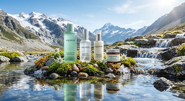 E-commerce Main Image - Ultra-Luxurious Skincare Product Photography in Alpine Setting — output