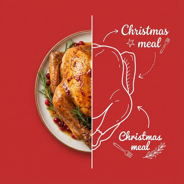 Culinary Poster with Split Photo/Illustration Design — output