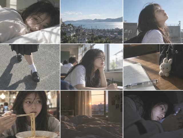 Comic / Storyboard - Cinematic Schoolgirl Diary Collage — output