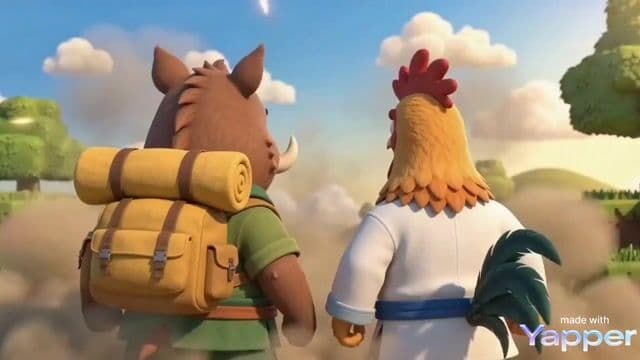 Cinematic Martial Arts Duel: Boar vs. Rooster in Minecraft Style — cover