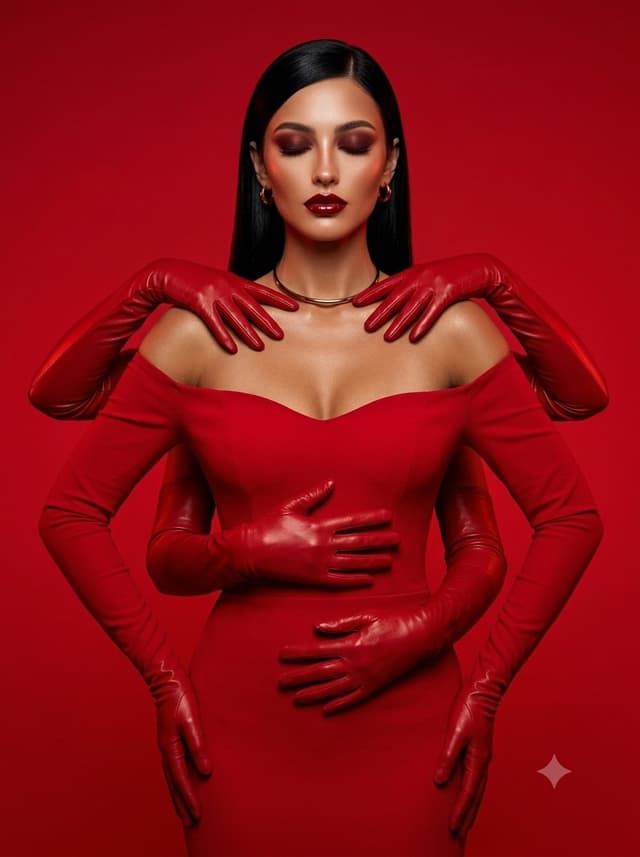 Social Media Post - Red Gown Multi-Arm Illusion — output