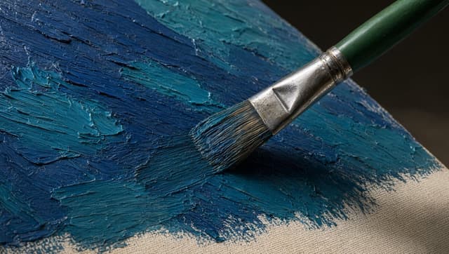 Product Marketing - Macro Oil Paint Brush on Canvas — output
