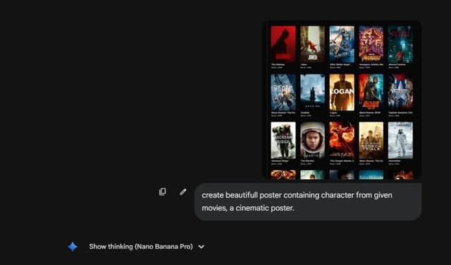Cinematic poster with movie characters — output