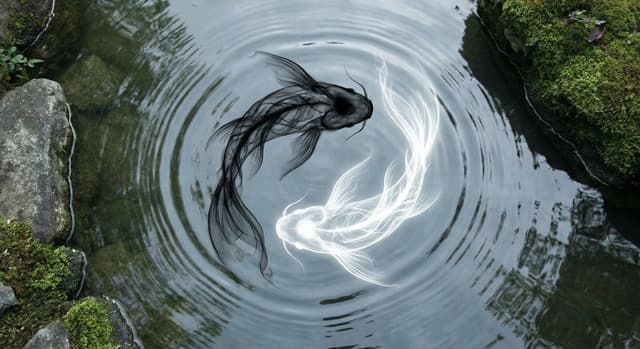 Yin-yang koi ink illustration — output