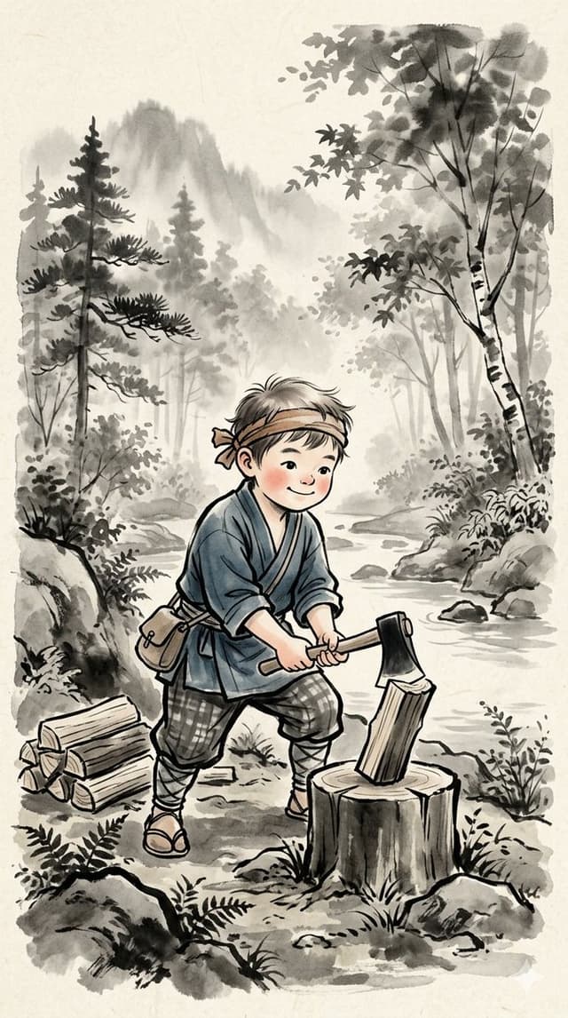 Comic / Storyboard - Traditional Japanese Ink Children Illustration — output