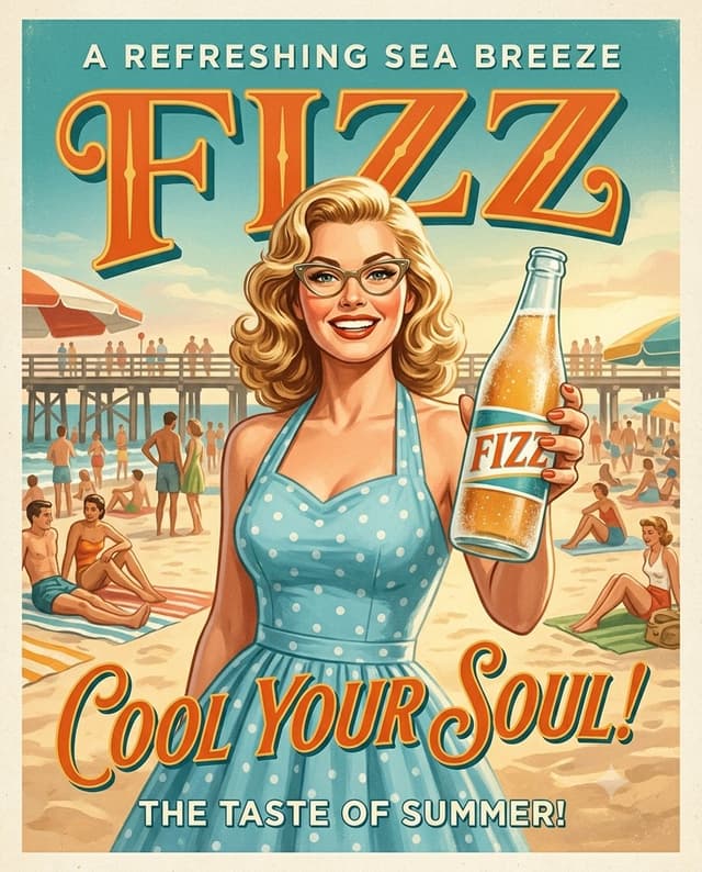 Product Marketing - 1950s Vintage Soda Advertisement Posters — output