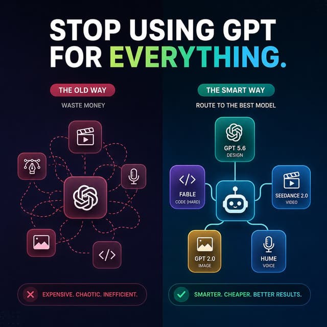 Infographic / Edu Visual - AI Model Routing Comparison Infographic — output